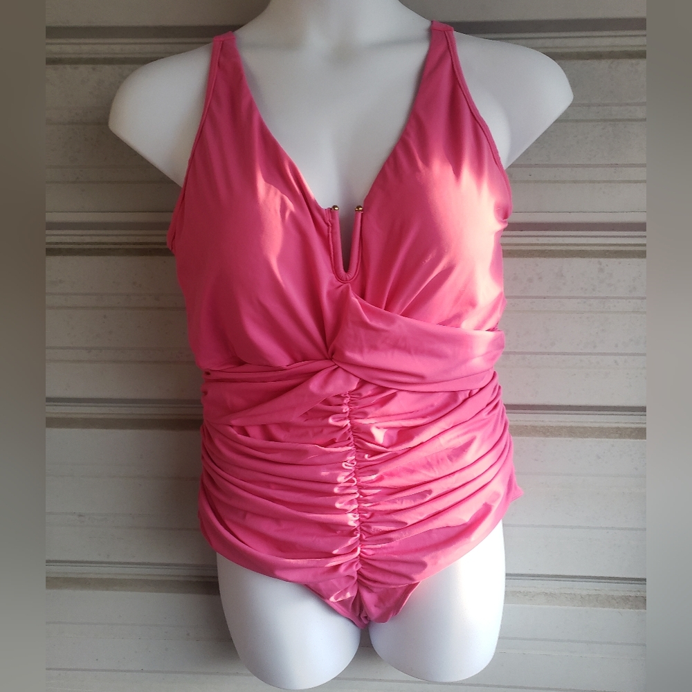 Plus Size 18 Bubblegum Pink One piece Swimsuit Swim
